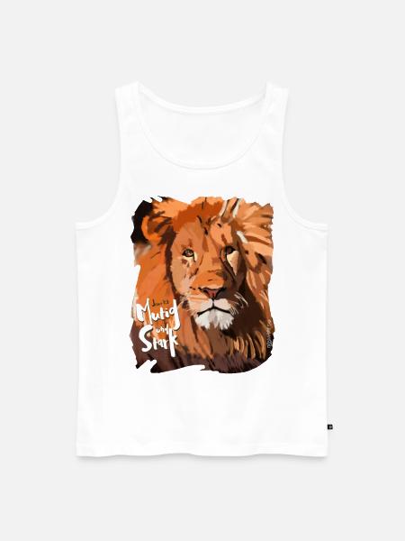 Leo (Joshua 1:9) - Men's Premium Organic Tank Top - white