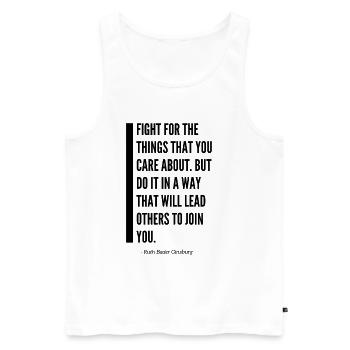 Ruth Bader Ginsburg combat de citation - Débardeur bio Premium Homme - blanc - Devant - AI Model Male 178 light (178cm)