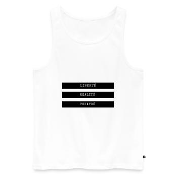 Liberté, Egalité, Fckafdé Anti AfD - Männer Premium Bio Tank Top - Weiß - Vorne - AI Model Male 178 light (178cm)