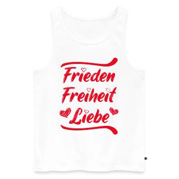 Frieden Freiheit Liebe Demo Herz demonstrieren - Männer Premium Bio Tank Top - Weiß - Vorne - Michal (187cm)