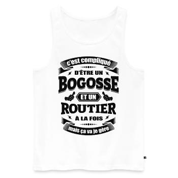 BOGOSSE ET ROUTIER - Débardeur bio Premium Homme - blanc - Devant - Michal (187cm)