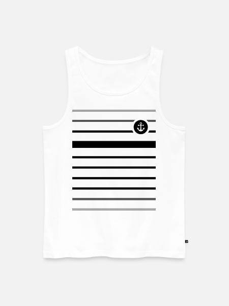 Schwarzer Ankermatrose und Medaillon - Männer Premium Bio Tank Top - Weiß