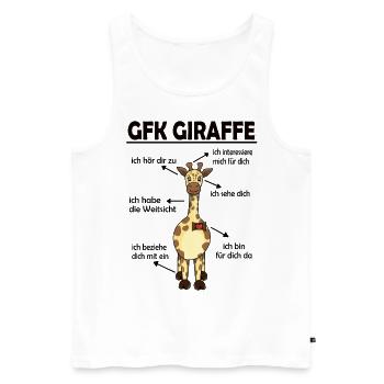 Gewaltfreie Kommunikation Giraffe Herz - Männer Premium Bio Tank Top - Weiß - Vorne - Michal (187cm)