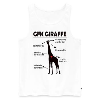 Giraffe Gewaltfreie Kommunikation Herz Spruch - Männer Premium Bio Tank Top - Weiß - Vorne - Michal (187cm)