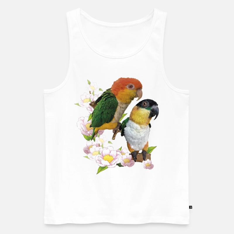 Der orangeköpfige Caique - Männer Premium Bio Tank Top - Weiß