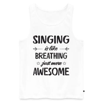 Singing is like breathing just more awesome Retro - Men's Premium Organic Tank Top - white - Front - AI Model Male 178 light (178cm)
