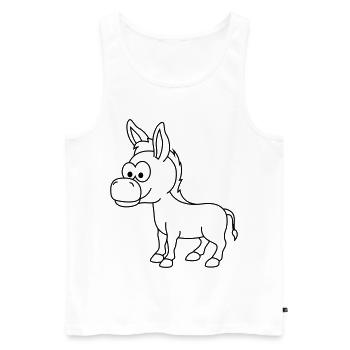 Donkey Comic Animal - Men's Premium Organic Tank Top - white - Front - Michal (187cm)