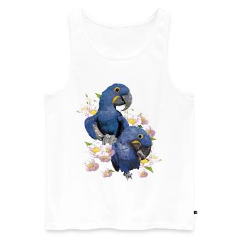 Hyacinth Macaw - Men's Premium Organic Tank Top - white - Front - AI Model Male 178 light (178cm)