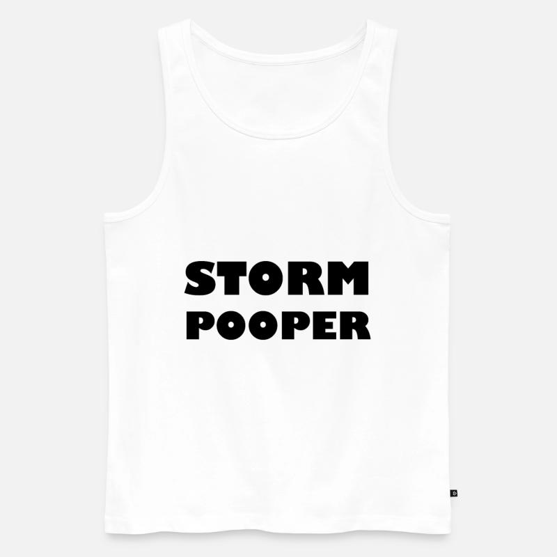 Storm Pooper - Männer Premium Bio Tank Top - Weiß