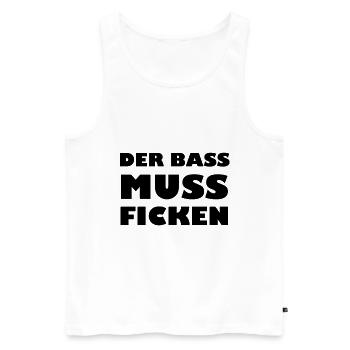 Der Bass muss ficken! - Männer Premium Bio Tank Top - Weiß - Vorne - AI Model Male 178 light (178cm)