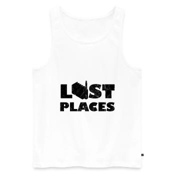 Lost Place factory - Men's Premium Organic Tank Top - white - Front - AI Model Male 178 light (178cm)