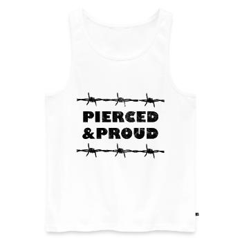 Piercing and tattoos - Men's Premium Organic Tank Top - white - Front - AI Model Male 178 light (178cm)