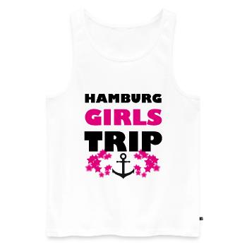 Hamburg girls trip groupe Reeperbahn fête fête - Débardeur bio Premium Homme - blanc - Devant - AI Model Male 178 light (178cm)