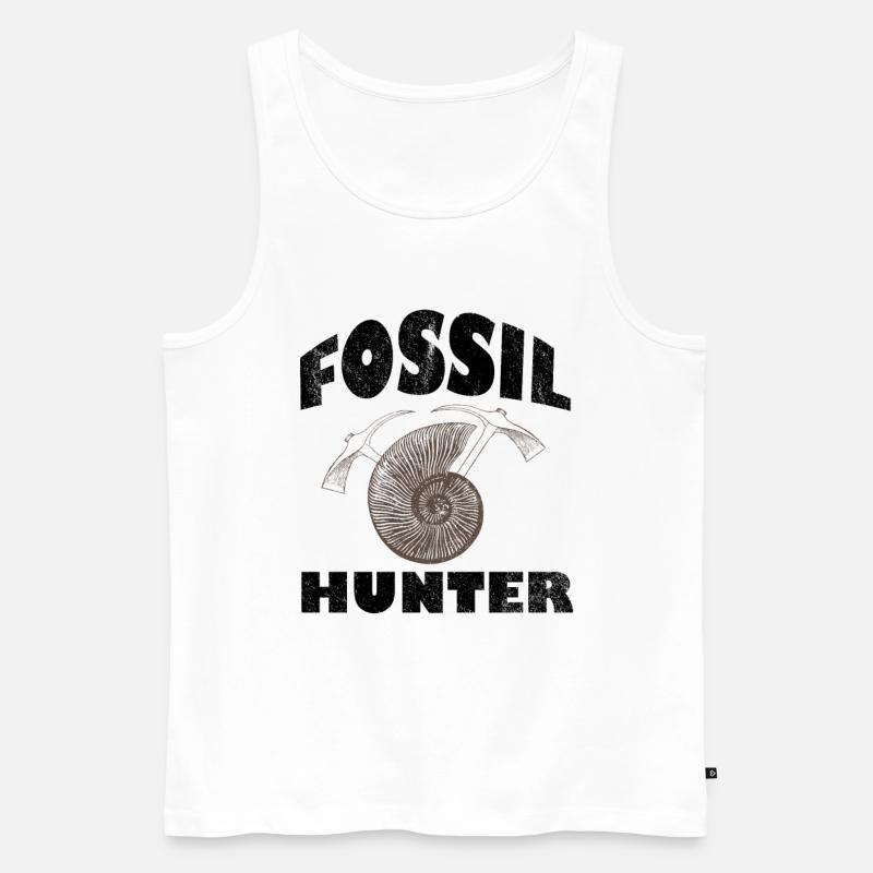 Fossilien Suche Ausdauer - Männer Premium Bio Tank Top - Weiß