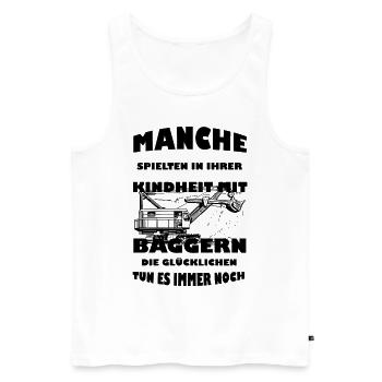 Excavator driver Excavators Childhood Construction worker Gift - Men's Premium Organic Tank Top - white - Front - AI Model Male 178 light (178cm)
