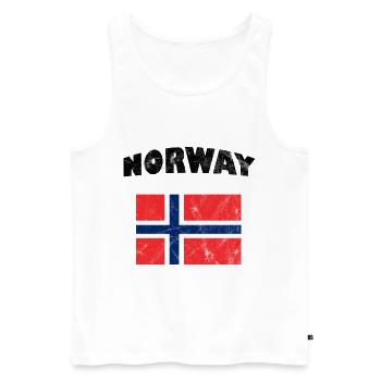 Norway flag - Men's Premium Organic Tank Top - white - Front - Michal (187cm)