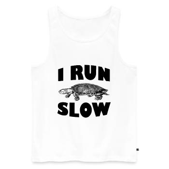 Turtle | I'm running funny saying funny - Men's Premium Organic Tank Top - white - Front - Michal (187cm)
