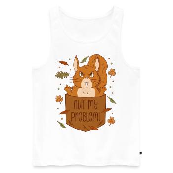 Eichhörnchen Brusttasche - Nut my problem - Männer Premium Bio Tank Top - Weiß - Vorne - AI Model Male 178 light (178cm)