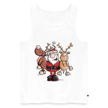 Père Noël câlins Rennes - Débardeur bio Premium Homme - blanc - Devant - Michal (187cm)