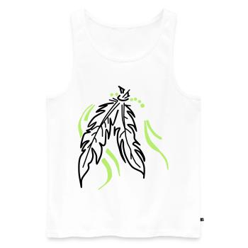 Zusammen gebunden – Spirituelle Federn - Männer Premium Bio Tank Top - Weiß - Vorne - AI Model Male 178 light (178cm)
