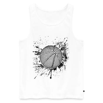 Basketball - Basketballer - Basketball Retro - Männer Premium Bio Tank Top - Weiß - Vorne - AI Model Male 178 light (178cm)