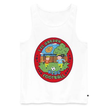 1 FC Garden, children's football - Men's Premium Organic Tank Top - white - Front - AI Model Male 178 light (178cm)