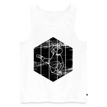 Lustiger Handballer - Männer Premium Bio Tank Top - Weiß - Vorne - Michal (187cm)