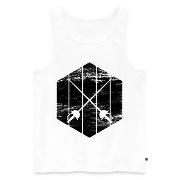 Fencing equipment - Men's Premium Organic Tank Top - white - Front - AI Model Male 178 light (178cm)