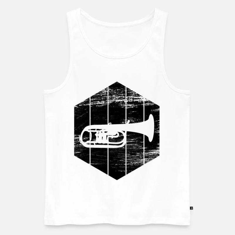 Trompete - Männer Premium Bio Tank Top - Weiß