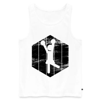 Cheerleader Strichfiguren - Männer Premium Bio Tank Top - Weiß - Vorne - AI Model Male 178 light (178cm)