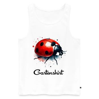 Marienkäfer Garten Spruch lustig für Gärtner - Männer Premium Bio Tank Top - Weiß - Vorne - AI Model Male 178 light (178cm)