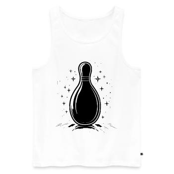 Dessin de bowling - Débardeur bio Premium Homme - blanc - Devant - AI Model Male 178 light (178cm)