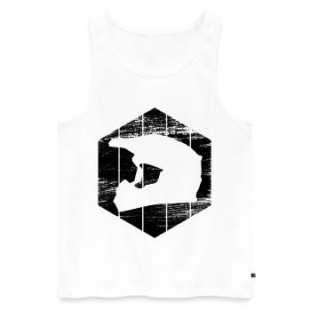 Motocross Helm Grafik - Männer Premium Bio Tank Top - Weiß - Vorne - Michal (187cm)