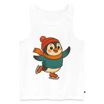 Niedliche Pinguin Skater Skating Kunst - Männer Premium Bio Tank Top - Weiß - Vorne - Michal (187cm)