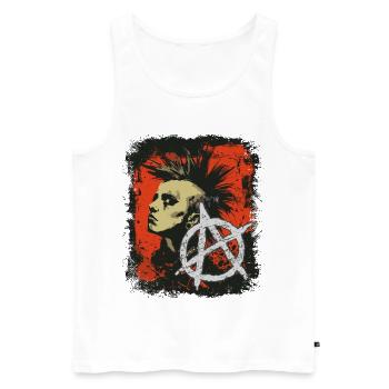 Punkrock Mädchen - Männer Premium Bio Tank Top - Weiß - Vorne - AI Model Male 178 light (178cm)