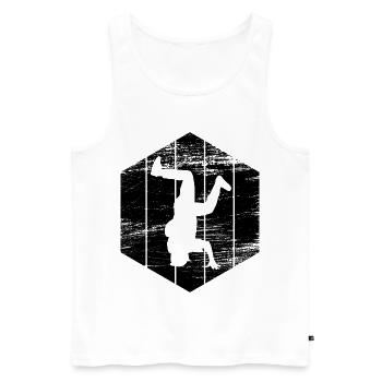 Breakdancer - Männer Premium Bio Tank Top - Weiß - Vorne - Michal (187cm)