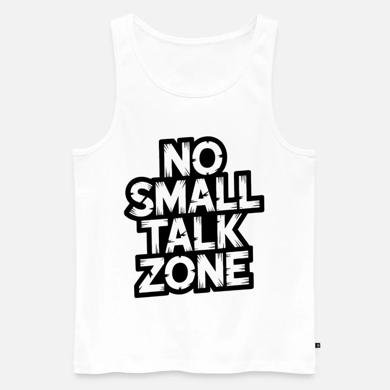 No Small Talk Zone - Männer Premium Bio Tank Top - Weiß