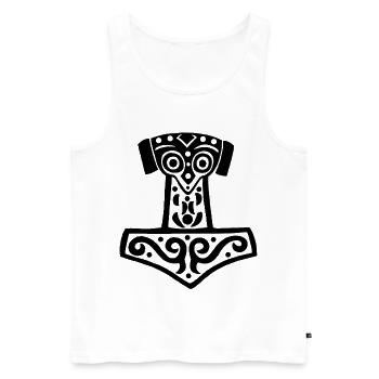 Thor's Hammer (Black) - Men's Premium Organic Tank Top - white - Front - AI Model Male 178 light (178cm)