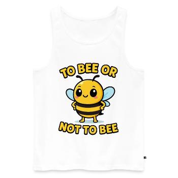 Biene oder nicht Biene - Männer Premium Bio Tank Top - Weiß - Vorne - Michal (187cm)