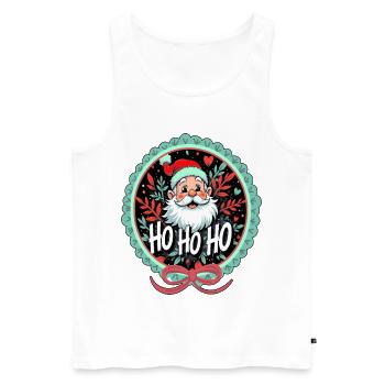 Santa Claus Ho Ho Ho Ornament - Men's Premium Organic Tank Top - white - Front - AI Model Male 178 light (178cm)