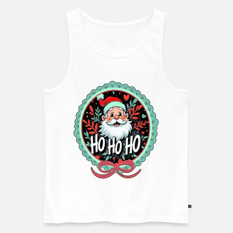 Weihnachtsmann Ho Ho Ho Ornament - Männer Premium Bio Tank Top - Weiß