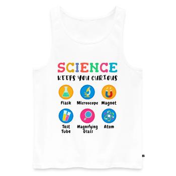 Science arouses curiosity - Men's Premium Organic Tank Top - white - Front - AI Model Male 178 light (178cm)
