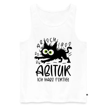 Abitur 2026 I'm done cat - Men's Premium Organic Tank Top - white - Front - AI Model Male 178 light (178cm)