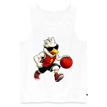 Basketball Chicken - Männer Premium Bio Tank Top - Weiß - Vorne - Michal (187cm)