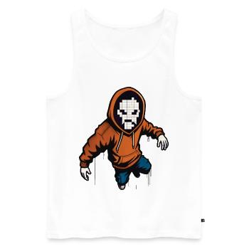 HACKER BOY - geek & scifi - Débardeur bio Premium Homme - blanc - Devant - Michal (187cm)
