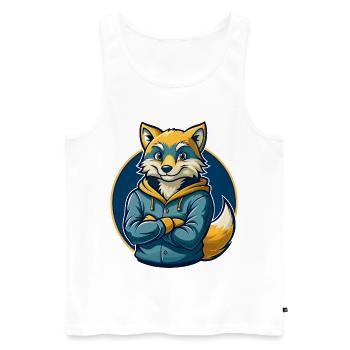 Arktischer Fuchs Kawaii Maskottchen Cartoon Clipart-Logo - Männer Premium Bio Tank Top - Weiß - Vorne - Michal (187cm)
