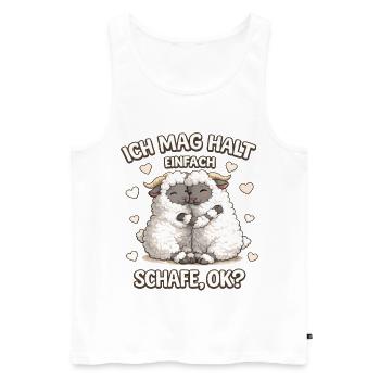 Ich Mag Halt Einfach Walliser Schwarznasenschaf - Männer Premium Bio Tank Top - Weiß - Vorne - Michal (187cm)