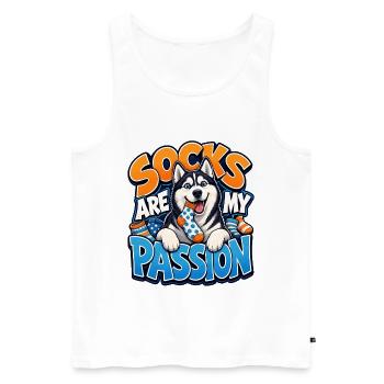 Siberian Husky - Men's Premium Organic Tank Top - white - Front - Michal (187cm)