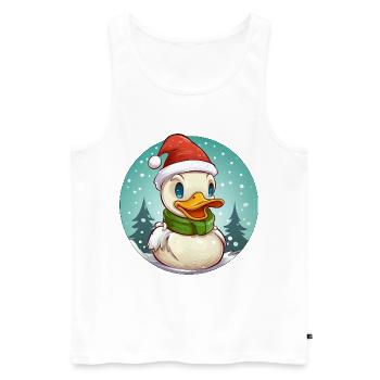 Canards de Noël - Débardeur bio Premium Homme - blanc - Devant - AI Model Male 178 light (178cm)