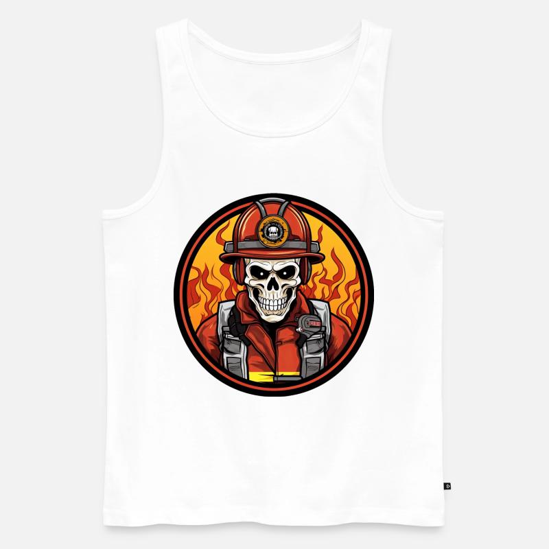 Skelett Feuerwehr - Männer Premium Bio Tank Top - Weiß